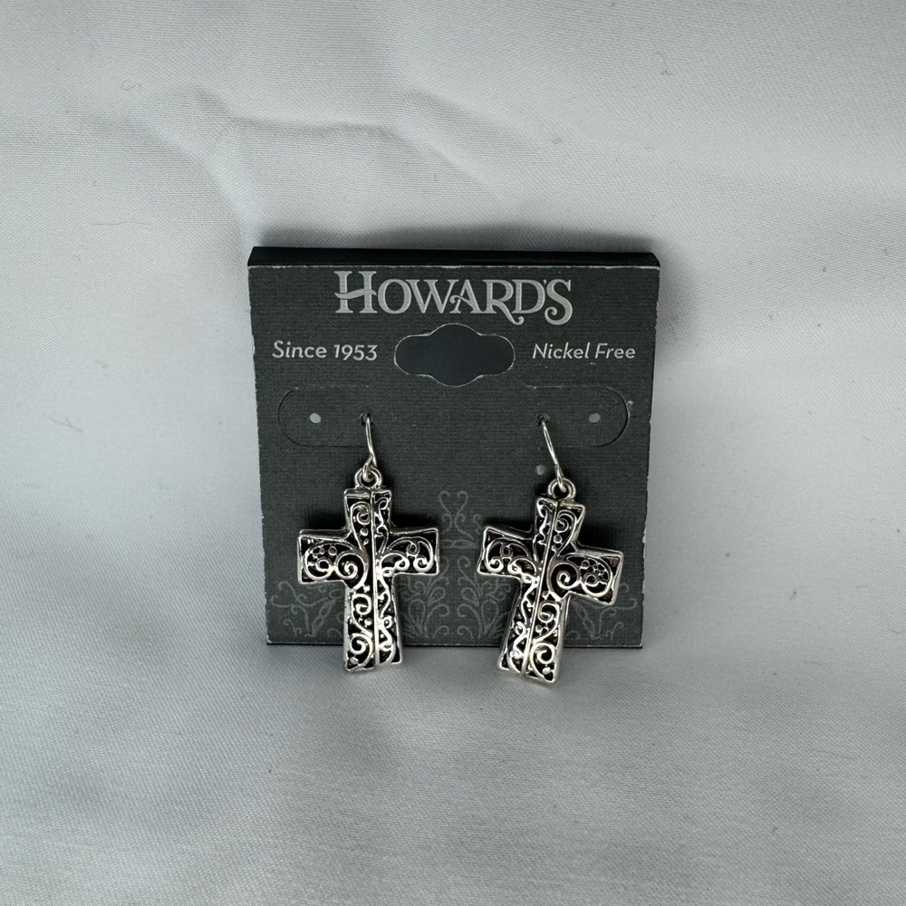 Howard's Silver Cross Earrings - NWT